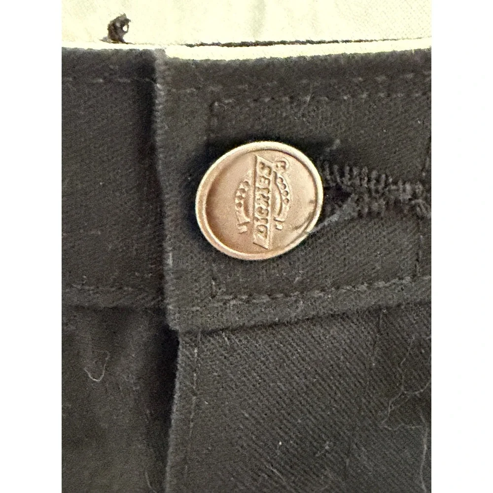 NWT Dickies Occupational Wear Men's Black Work Pants Raw Edge Hem Size 34